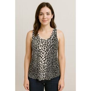 Leallo Leopard Print Racerback Tank Top Small
